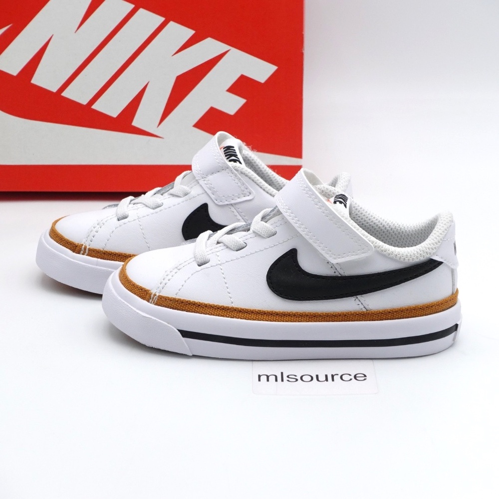 NEW Size 8 Toddler Kid's Nike Court Legacy Hook and Loop Stretch Lace Sneakers